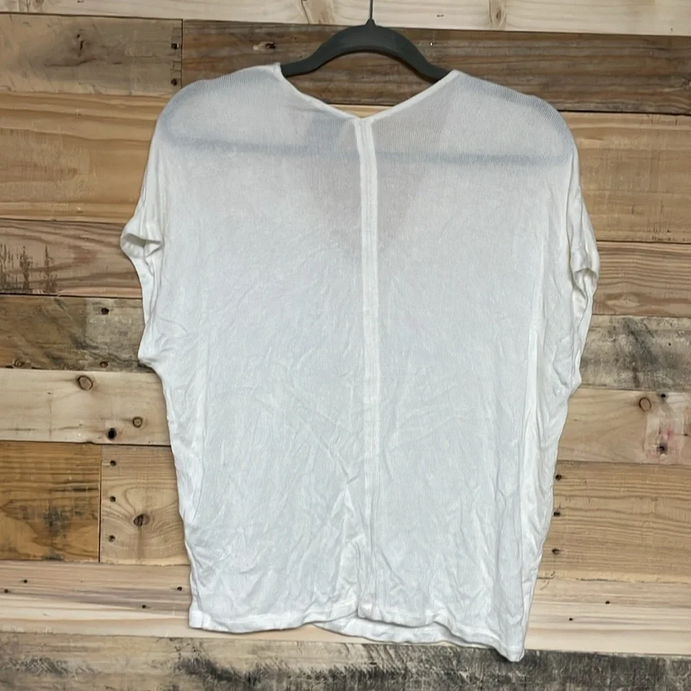 Elie Tahari size XS white short sleeve dolman sweater